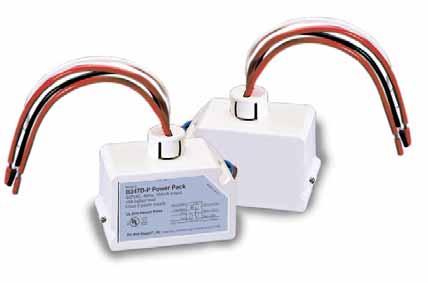 B347D-P Power and Auxiliary Relay Packs Fully self-contained transformer and relay Snaps in for easy installation Essential component for ceiling mounted occupancy sensor UL 2043 Plenum Rated PROJECT