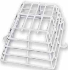 The cages use a strong, durable, web-like design and are constructed with 3/16 coated steel wire.