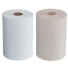 Meet EPA standards with a minimum of 40% post-consumer waste. 15401080 01080 8'' x 425', White, 1-Ply 12/cs. 15401091 11090 8'' x 600', White, Zip-Off Top packaging 6/cs.
