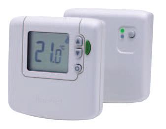 Wireless communication between thermostat and receiver box with 30m range. Service interval warning. Energy saving TPI control (see page 5). Optional optimum start (see page 5).