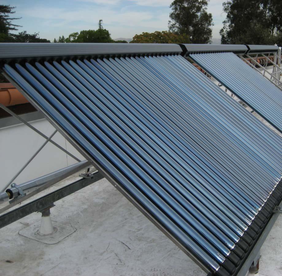 Types of Solar Collectors Evacuated-tube solar collectors Can achieve extremely high temperatures (170 F to 350 F).