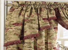 Pole Mounted Valances Pole Mounted Valances Waterfall Valances, Shaped Valances 68 W x 38 L Shirrs to approximately half the stated width on a decorative pole Order one Waterfall Valance for every 23