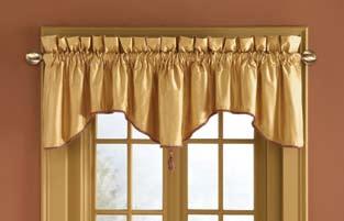 Pole Mounted Valances Scalloped Valances, Scarf Valances Scalloped Valance Scarf Valance Photo retouching to come Featured: Scalloped Valance in Silk color Gold with Wine/Gold cord and tassel 28-48