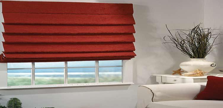 Roman Shades Soft Fold The soft flow of this style is created by hobbling the face fabric onto the lining at regular intervals. This creates cascading soft folds at 6 intervals.