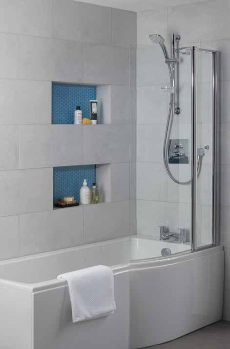 MATCH A CONCEPT BATH WITH CONCEPT AIR 27 The sleek yet practical bath screen features a handy hinged access panel that