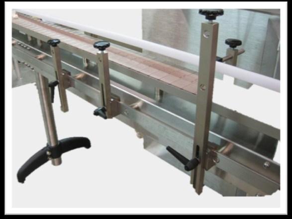 This allows for ease of access cleaning from both sides of the conveyor without having to reach between and through conventional twin rail