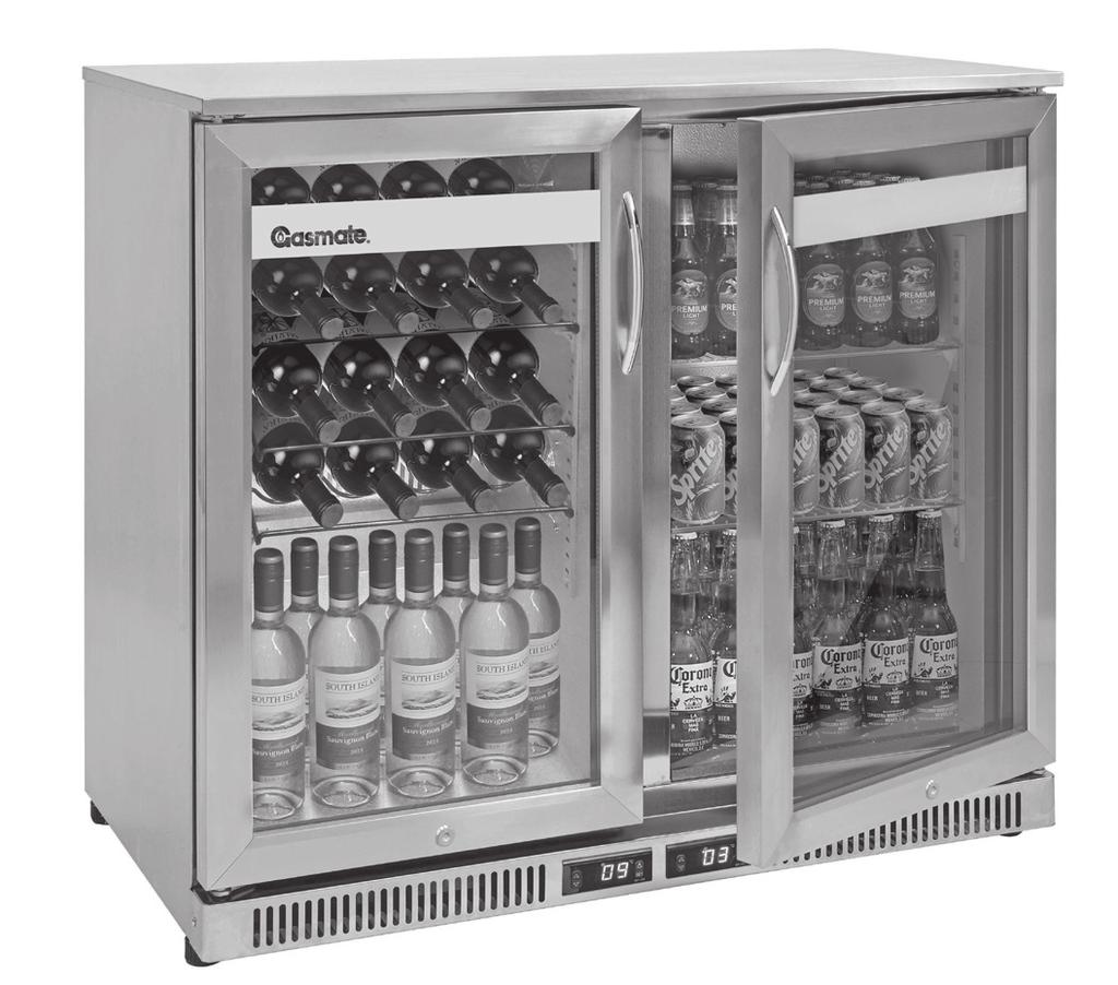 200L DUAL ZONE PREMIUM BAR FRIDGE GMF200 A stylish and functional addition to your outdoor space Beer section temperature 2ºC - 5ºC Red wine section temperature 8ºC - 18ºC Twin fan airflow between