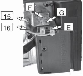 15. Commissioning Cont. Remove the front panel of the case. Open the gas valve inlet pressure test point (16 in Fig. 15.