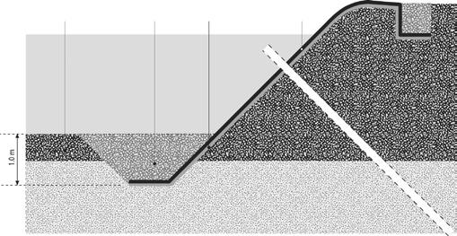 ..) anchoring at the base of the pond with ballast is sufficient to provide adequate waterproofing (see fig. 9).