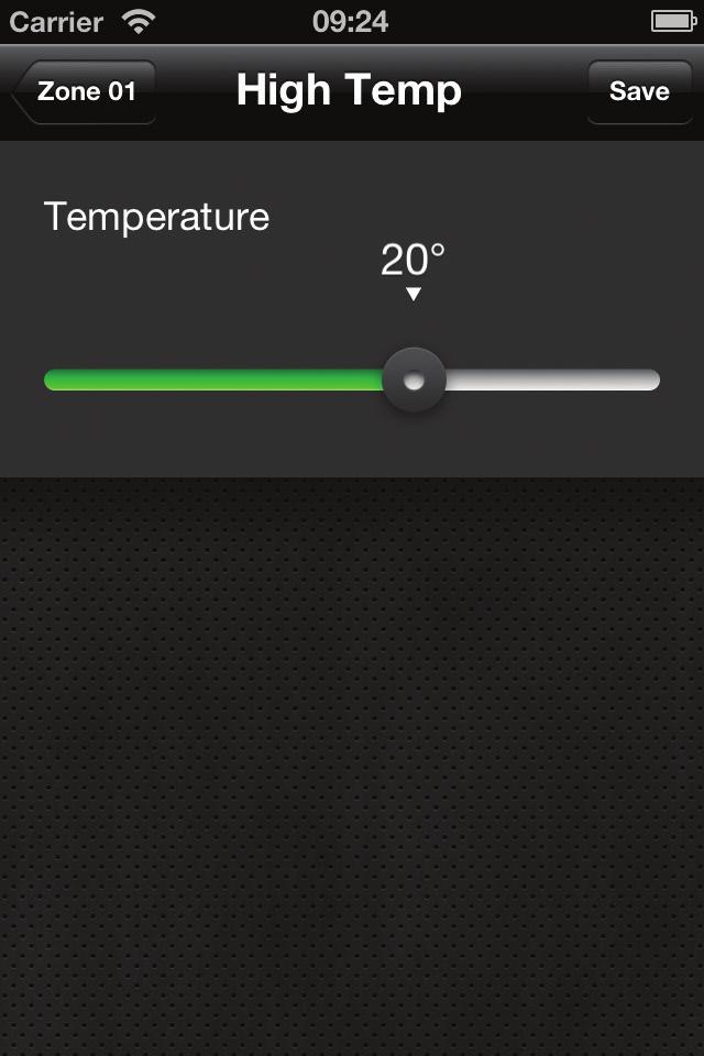 3. You can then move the slider to your chosen temperature. 4.