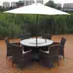 Featuring durable synthetic resin wicker