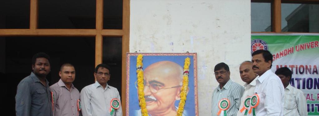 NSS Activities at A.P-IIIT, RK Valley-516329, Vempalli (Mandal), YSR Dt., A.P., Gandhi Jayanthi Celebrations on October 2 nd, 2013 Unveiling of the Portrait of Mahatma Gandhi by Prof. Y. Krishna Reddy, Prof.