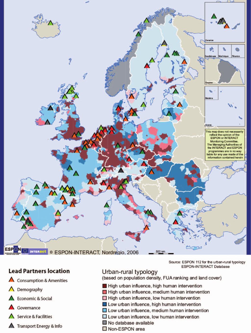 European Territorial Cooperation & Urban Rural Relationships subprojects are of less importance.
