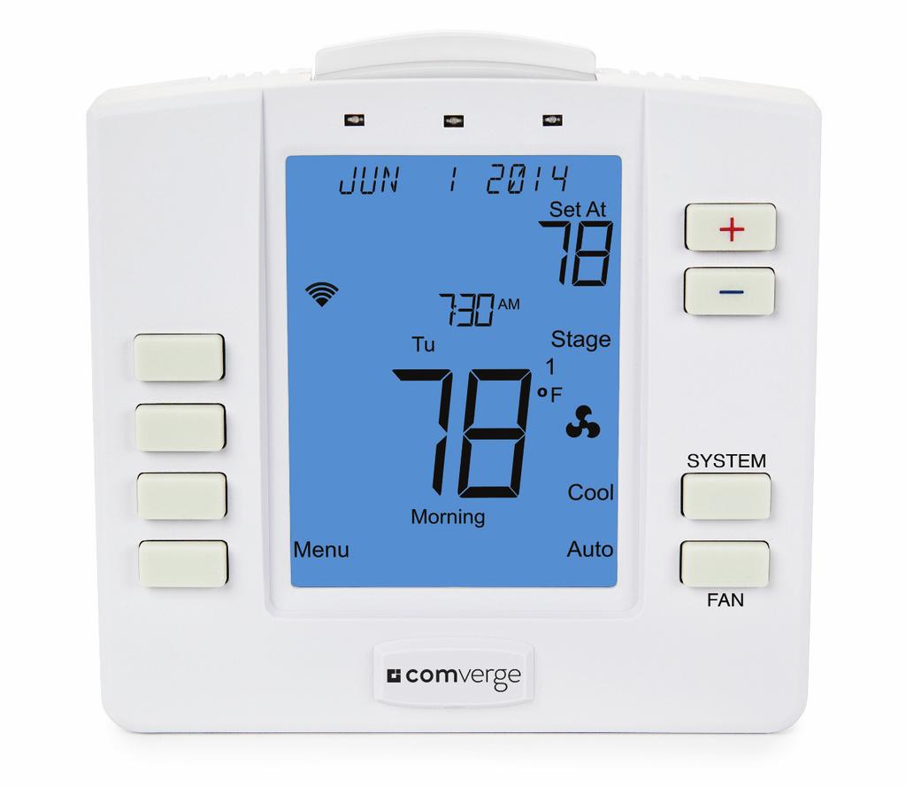 Step 1: Getting Started A. Thermostat Buttons and Indicators 7 1 6 5 4 3 2 1 2 3 4 Nightlight FAN Button SYSTEM Button User Program Buttons Enables or disables illumination.