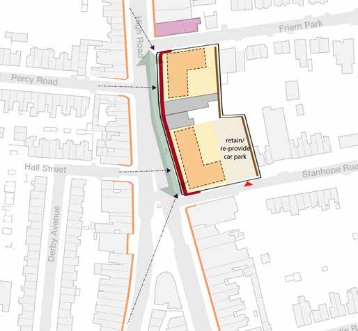 Character Residential Above New / Improved Retail Frontage Existing Active Frontage Sensitive Edge Main Vehicle Access To The Site
