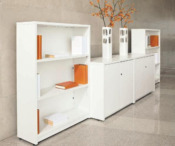 sizes and shapes, in addition to everyday work materials, while providing an oversized worksurface for conferencing.