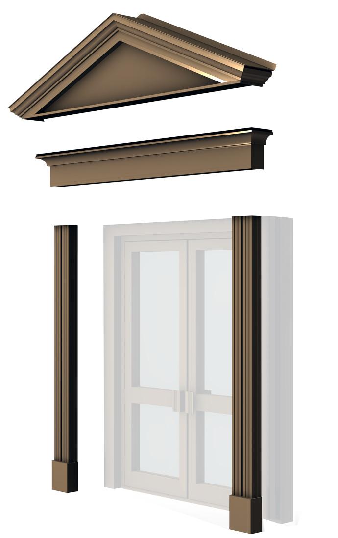 Pediments are available in two styles, see pages 4 & 5 for details.