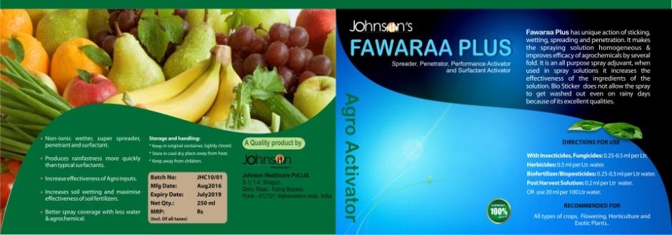 Fawaraa Plus Spreader, Penetrator, Performance Activator and Surfactant Activator Cost effective solution to reduce the consumption of insecticides, fungicides, weedicides and pesticides by its