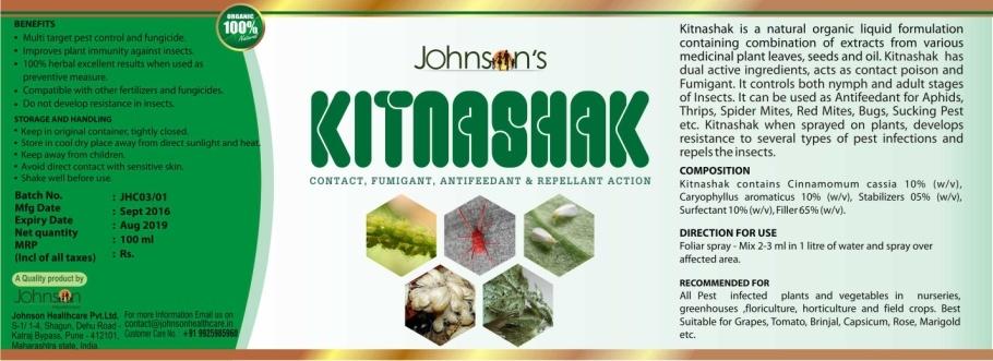 Kitnashak Multi target Pest Control Advantages Multi target Pest Control and Fungicide. Improves Plant Immunity against insects. 100% Herbal excellent results when used as a preventive measure.