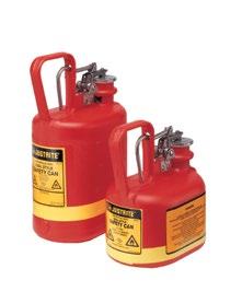 for Laboratories 7 Type I Poly Cans for Flammables Chemical-resistant HDPE cans offer safe storage for flammable corrosives Designed with a durable one-piece body construction, these safety cans