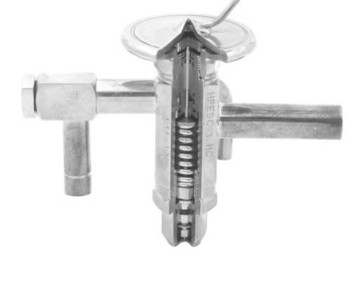 position variable flow orifice High pressure condensing side refrigerant orifice Control (method) expansion valve Direct expansion unit (DX unit) liquid refrigerant compressor Refrigerant