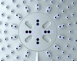 Different shower settings can be determined with a single touch of the ergonomically-designed, spray pattern selector.