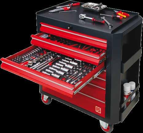 TOOL KITS IN ROLLER CABINETS Tool System Solutions from RS for Garages, Factories and Workshops Our revised program consists of various combinations of tools for