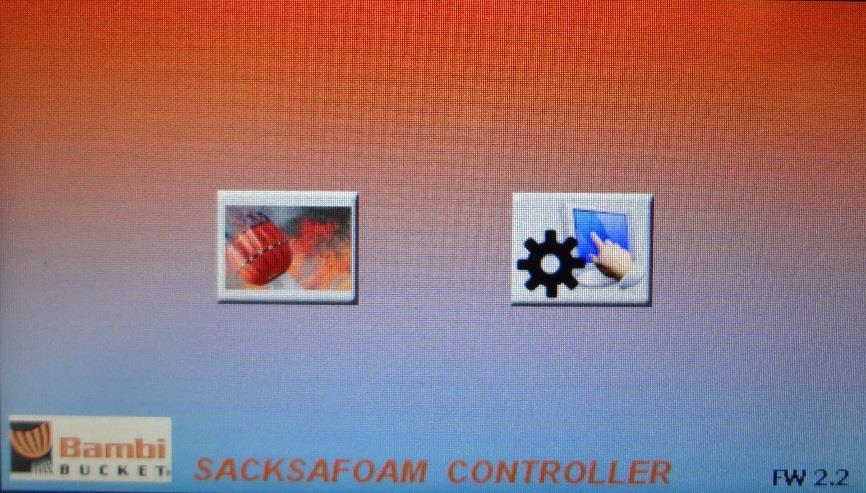 Section 4: Operations Using the Controller Section 6: Operations Using the Controller Start-Up, Calibration and Main Screen The Sacksafoam Controller is operated