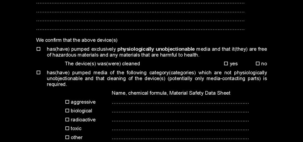 Health and safety clearance and decontamination form