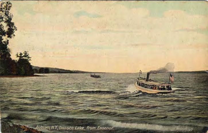 Old postcard image of Owasco Lake looking north from Ensenor, date unknown. (source: http://freepages.genealogy.rootsweb.ancestry.