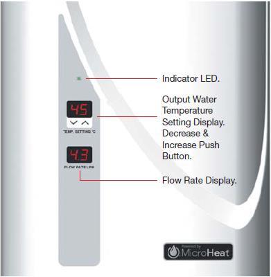 CFEWH Operation CFEWH Premium Model The unit will automatically begin operating when you turn on a hot water tap, and water is flowing faster than 1.5 litres a minute.