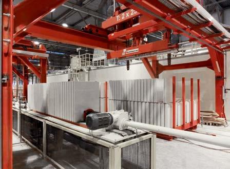 Grenzebach supplies complete production lines for gypsum blocks with different capacities adapted to the customer s