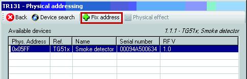 the device to be addressed and click on Attribute address.