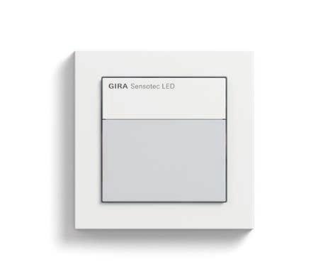 Gira Sensotec LED The Gira Sensotec LED uses an integrated LED light to provide orientation lighting which switches on automatically thus uniting the functions of a motion detector, an LED