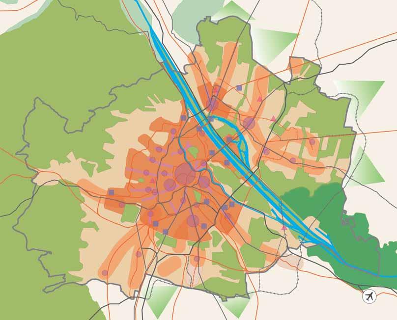 Spatial Development Scheme for Vienna Prepared by: MA 18, ÖIR, NÖ/RU2 Design: ÖIR, MA 18 Centers City Important urban centers Urban centers of local significance Concentration of office space