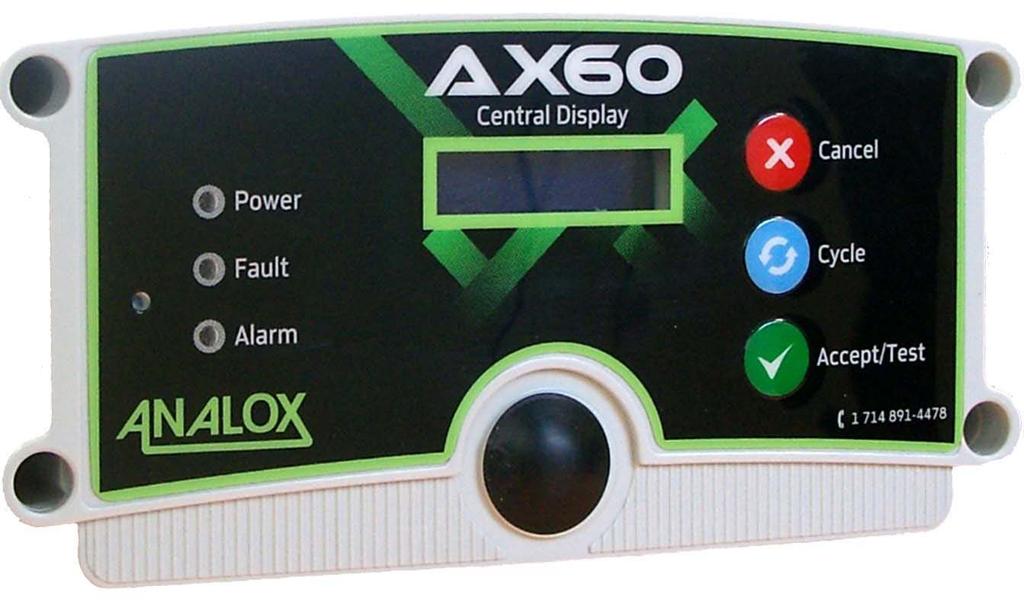 5 Operation 5.1 Using the Central Display The Ax60 Central Display supplies power to the CO2 Sensors, CO2 Alarms and beacon, and is used to configure all system functions.