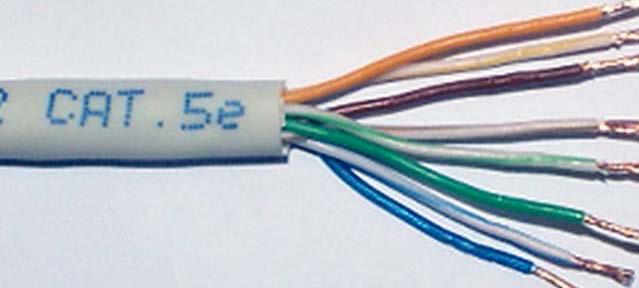 Cable type Wire colour Abbreviation Cat5e, UTP, Orange ORG 24AWG, PVC
