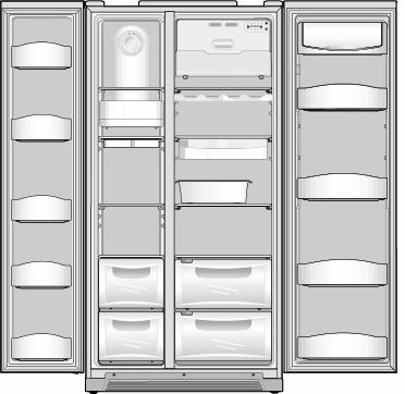 2-2. ame of Each Parts - Basic Model 1 2 3 4 5 6 7 8 9 10 11 12 - Wine Rack is option Freezer Compartment 1. Freezer light 2. Freezer pocket 3. Ice tray 4. Freezer shelf 5.
