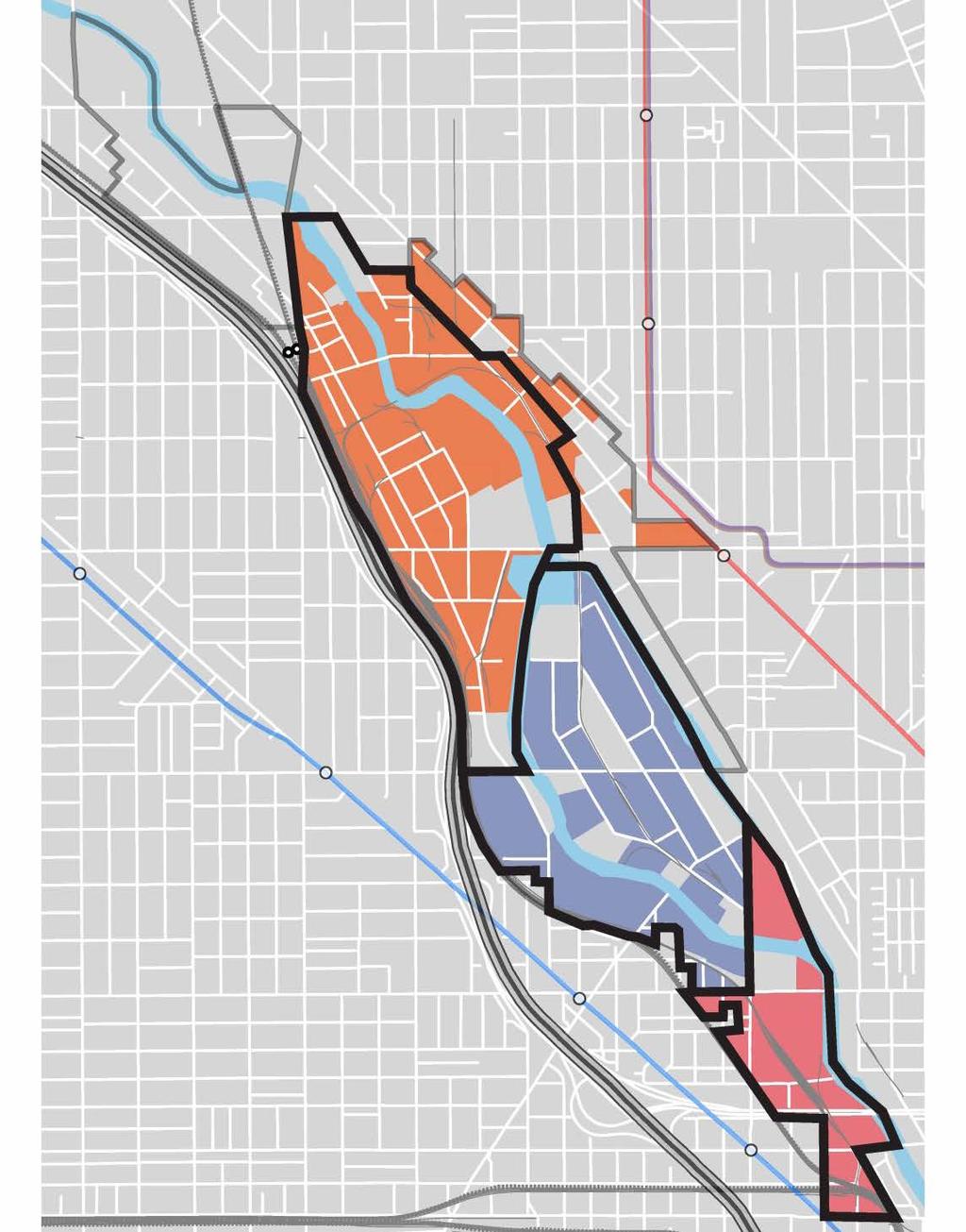Proposed Zoning Changes Repeal all or portions of existing PMDs in the northern and southern portions of the North Branch Corridor Subdistrict A: Existing PMD repealed to previous Zoning Districts