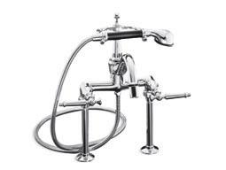 Antique widespread lavatory faucet with six-prong handles* K-108-3-CP Bath Faucets Kelston deck-mount bath faucet with lever handles, valve not included K-T13494-4-CP Pinstripe deck-mount high-flow