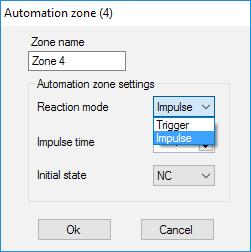 Zones are divided into 3 types: alarm zones, automation zones and arm/disarm zones (PICTURE 18). Zone type is selected when the zone is created, consult paragraph 4.2. PICTURE 18.