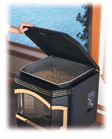 Capacity Hopper Fueling your pellet stove or insert has never been easier. The entire top of the stove or insert lifts up to allow access to the hopper.