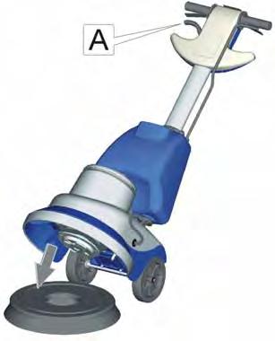 WATER TANK ASSEMBLY Put the handle in vertical position, lift up the bracket (A). Insert the tank (B) so that it is secured to the inner part of the bracket (C).