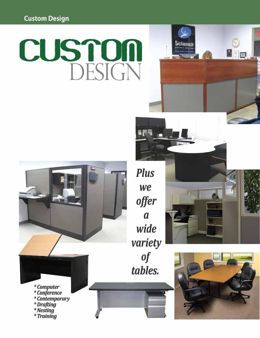 Custom Design is one of our specialties! Come to Invincible Office Furniture Solutions where you can trust and rely on us to assist you with your needs.
