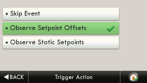 Main Menu Buttons - Settings Selecting the Price Dependent Action button allows the user to determine what action is taken when the price rises above the set threshold.