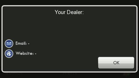 Main Menu Buttons - Settings Dealer Information A Dealer may enter their company contact information for the customer to use when they need service.