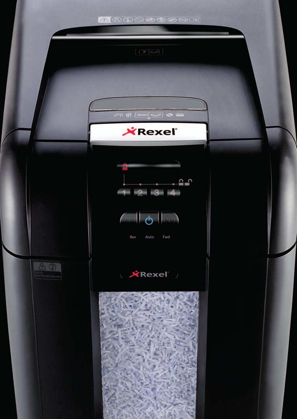 Rexel Auto Feed is the only complete shredding solution Patented technology lets you automatically stack and shred up to 750 sheets at a time MOST cost EFFECTIVE Up to 65% less cost than using a
