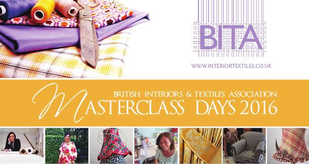 BITA are hosting textile masterclasses in London, Leeds and Birmingham in October. Improve your curtain and blind making techniques and learn how to make lampshades and loose covers. Prices from 50.