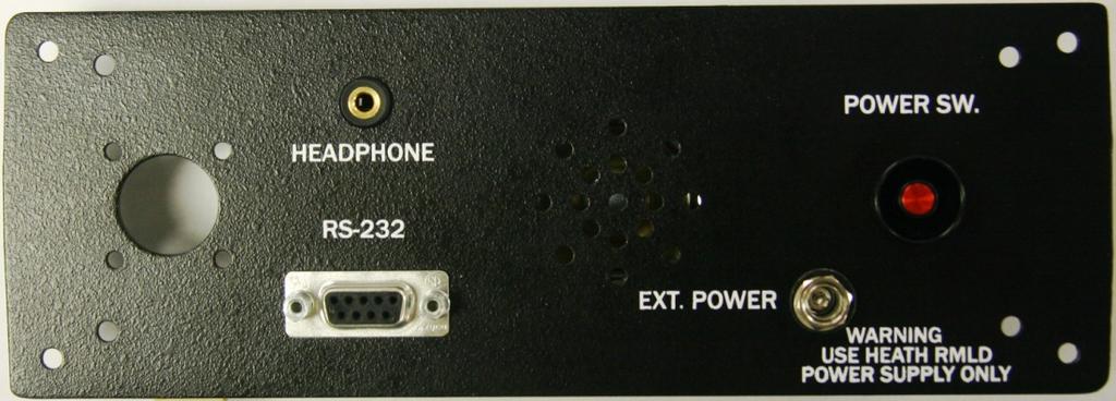 Headphone port RS-232 port External power port Power switch Fig. 3-2: RMLD-IS rear panel Headphone port: receptacle for the headphone plug.
