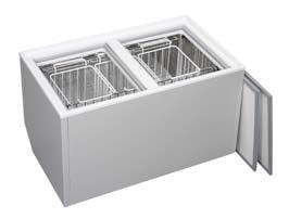 BI 55 BI 55 a built-in box with stainless steel inner liner, plastic bottom section and two wire basket. Interior light. Compressor unit mounted below is easily repositioned up to 1.5 m away.